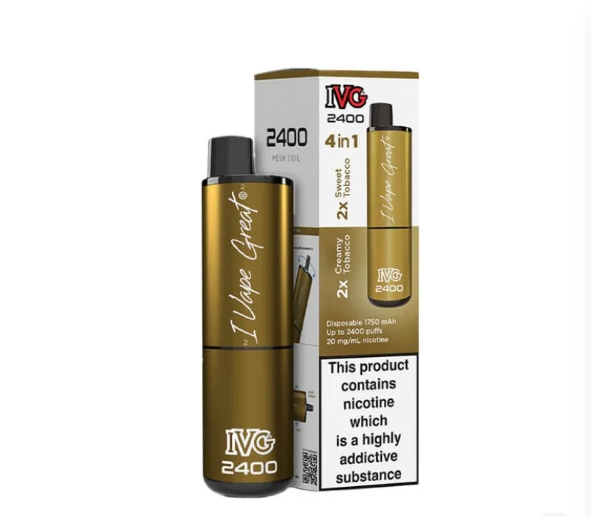 IVG 2400 Tobacco Edition 4 In 1 20mg Disposable Vape